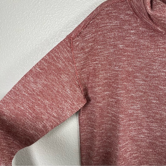 Peace Love World Birdseye Two-Tone Heather Rose Red Cowl Neck Pullover Small - Picture 5 of 12